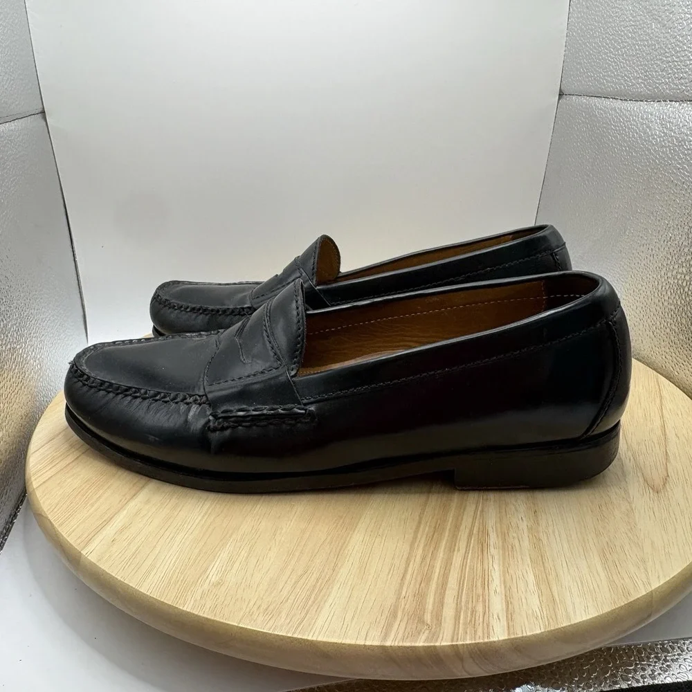 Cole Haan Mens Air Grant Black Leather Penny Loafers Nike Air 9.5M C06590